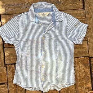H&M Blue and White Striped Kids Button-Down Shirt